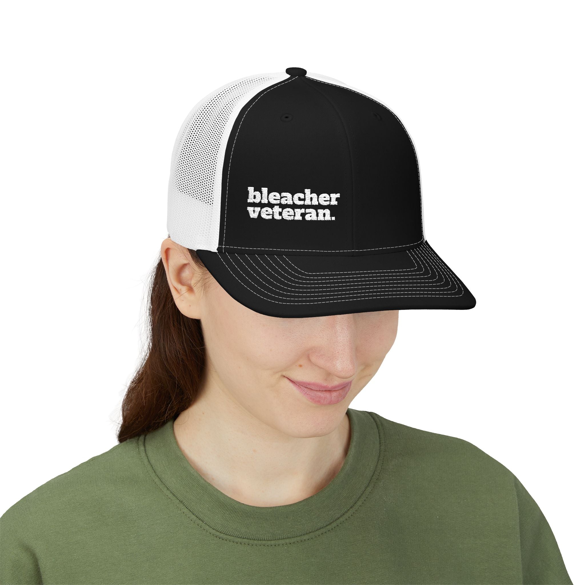 Bleacher Veteran Embroidered Trucker Hat